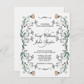 Floral Card for a wedding Kaart (Voorkant / Achterkant)