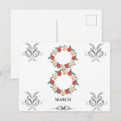 Floral card of rozen voor Internationale Vrouwenda Briefkaart (Voorkant / Achterkant)