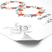 Floral card of rozen voor Internationale Vrouwenda Foto Afdruk (Hoek)
