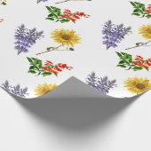 Floral Cardinal Flower Lavender Sunflower Pattern Cadeaupapier (Hoek)
