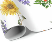 Floral Cardinal Flower Lavender Sunflower Pattern Cadeaupapier (Rol Hoek)