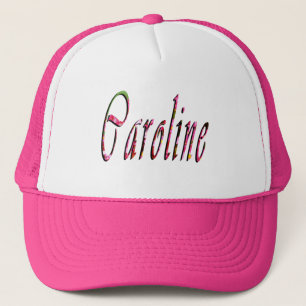 Floral Caroline Name Logo, Trucker Pet