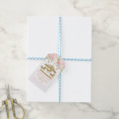 Floral Carousel Blush Pink and Gold Baby shower Cadeaulabel (Met Touw)