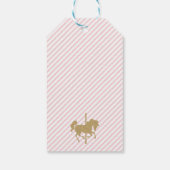 Floral Carousel Blush Pink and Gold Baby shower Cadeaulabel (Achterkant)