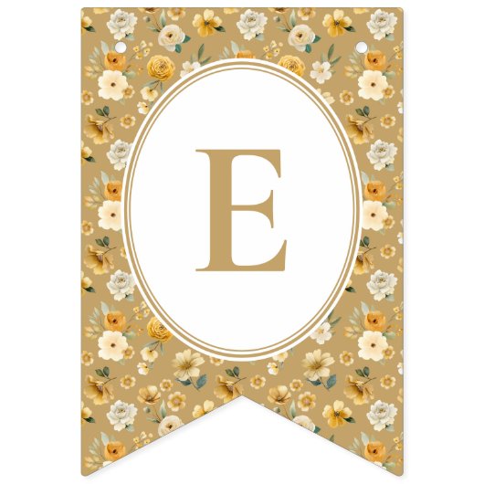 Floral Carriage Baby Boy Bunting Banner | Neutral (Tweede vlag)