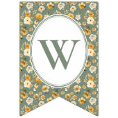Floral Carriage Baby Boy Bunting Banner | Sage (Eerste vlag)