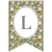 Floral Carriage Baby Boy Bunting Banner | Sage (Derde vlag)
