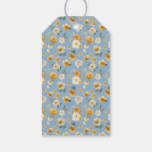 Floral Carriage Baby Shower Thank You | Blue Cadeaulabel (Achterkant)