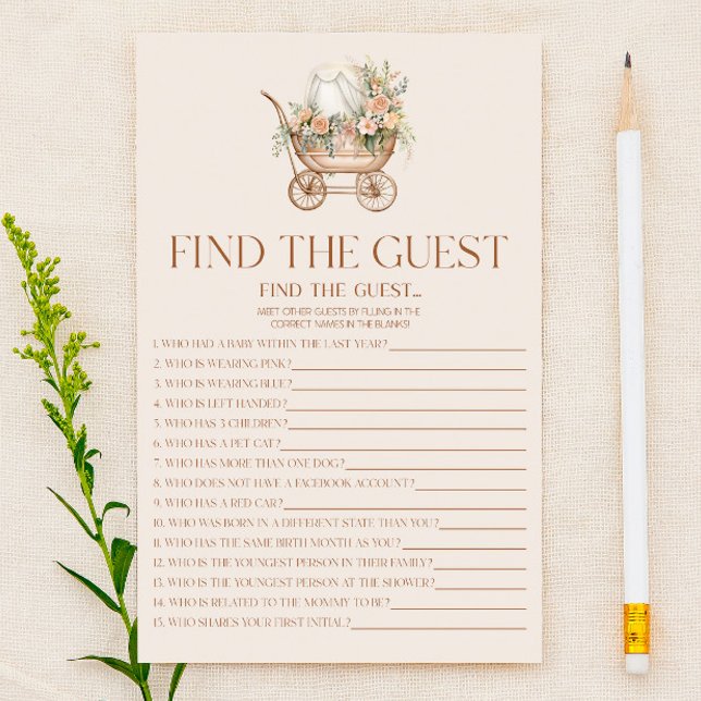 Floral Carriage Vind het gast Baby shower spel (Creator heeft geüpload)