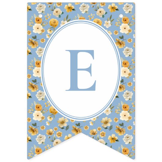 Floral Carriage Welcome Baby Boy Bunting Banner  (Tweede vlag)