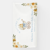 Floral Carriage Welcome Banner | Baby Blue Shower (Verticaal)