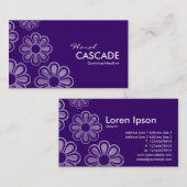 Floral Cascade - Donker Violet Visitekaartje (Voorkant / Achterkant)