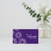 Floral Cascade - Donker Violet Visitekaartje (Staand voorkant)
