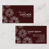 Floral Cascade - Donkerbruin Visitekaartje (Voorkant / Achterkant)