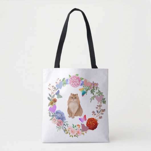 Floral Cat Bag Tote Bag (Voorkant)