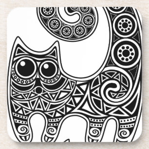 Floral Cat Bier Onderzetter