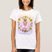 Floral Cat Bride aangepaste bruiloft T-shirt (Voorkant)