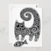 Floral Cat Briefkaart (Voorkant / Achterkant)