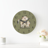 Floral Cat Clock Grote Klok (Huis)