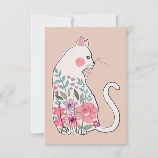 Floral Cat Kaart (Voorkant)