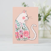 Floral Cat Kaart (Staand voorkant)