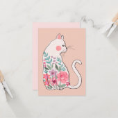 Floral Cat Kaart (Voorkant / Achterkant in situ)