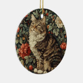 Floral Cat Keramisch Ornament (Rechts)