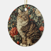 Floral Cat Keramisch Ornament (Links)