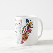 Floral Cat Koffiemok (Voorkant rechts)