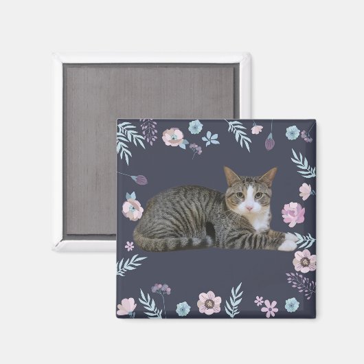 Floral Cat Magneet (Voorkant / Achterkant)