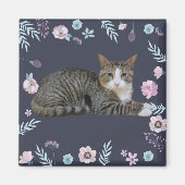 Floral Cat Magneet (Voorkant)