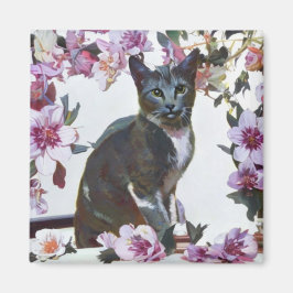 Floral Cat Magneet