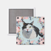 Floral Cat Magneet (Voorkant / Achterkant)