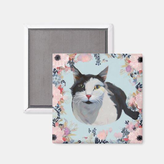 Floral Cat Magneet (Voorkant / Achterkant)