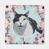Floral Cat Magneet (Voorkant)