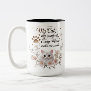Floral Cat Mom Mok - Elke miauw maakt me aan het l