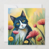 FLoral cat Platte Kaart (Voorkant)
