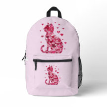 Floral Cat Silhouette Art