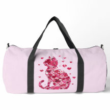 Floral Cat Silhouette Art