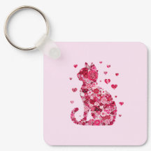 Floral Cat Silhouette Art