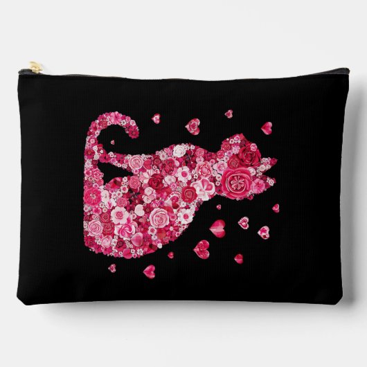 Floral Cat Silhouette ArtFaux Ingepakt Canvas Prin Etui (Voorkant)