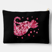 Floral Cat Silhouette ArtFaux Ingepakt Canvas Prin Etui (Achterkant)