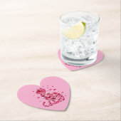 Floral Cat Silhouette ArtFaux Ingepakt Canvas Prin Kartonnen Onderzetters (Insitu)