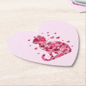 Floral Cat Silhouette ArtFaux Ingepakt Canvas Prin Kartonnen Onderzetters (Gekanteld)