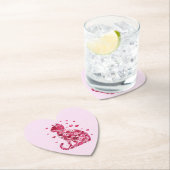 Floral Cat Silhouette ArtFaux Ingepakt Canvas Prin Kartonnen Onderzetters (Insitu)