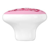 Floral Cat Silhouette ArtFaux Ingepakt Canvas Prin Keramische Knop (Zijkant)