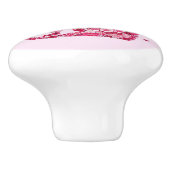 Floral Cat Silhouette ArtFaux Ingepakt Canvas Prin Keramische Knop (Zijkant)