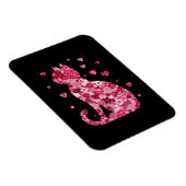 Floral Cat Silhouette ArtFaux Ingepakt Canvas Prin Magneet (Rechterzijde)