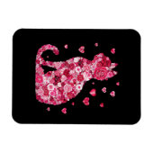 Floral Cat Silhouette ArtFaux Ingepakt Canvas Prin Magneet (Horizontaal)