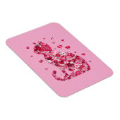 Floral Cat Silhouette ArtFaux Ingepakt Canvas Prin Magneet (Rechterzijde)